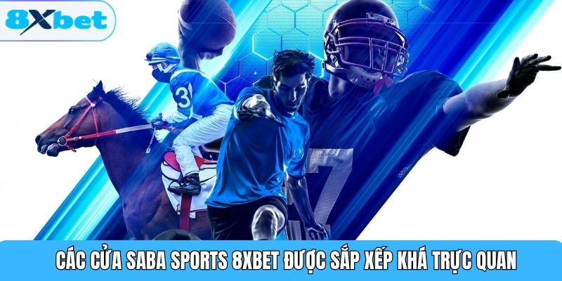 Các cửa Saba Sports 8XBET được sắp xếp khá trực quan